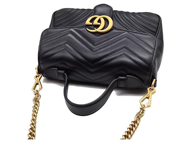 Gucci Borsa GG Marmont Matelassé Small Nero - vista 6