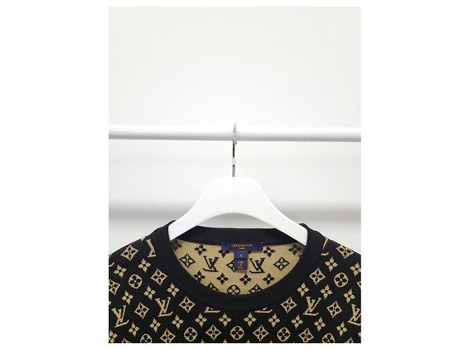 Louis Vuitton Pull en maille jacquard monogramme marron - vue 2