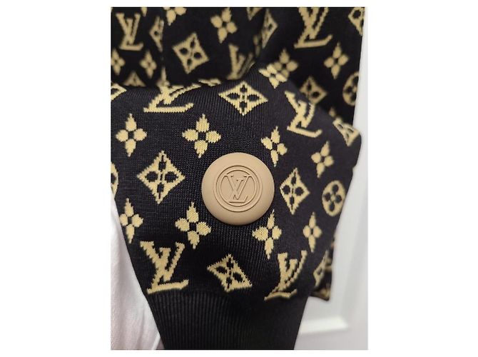 Louis Vuitton Pull en maille jacquard monogramme marron - vue 4