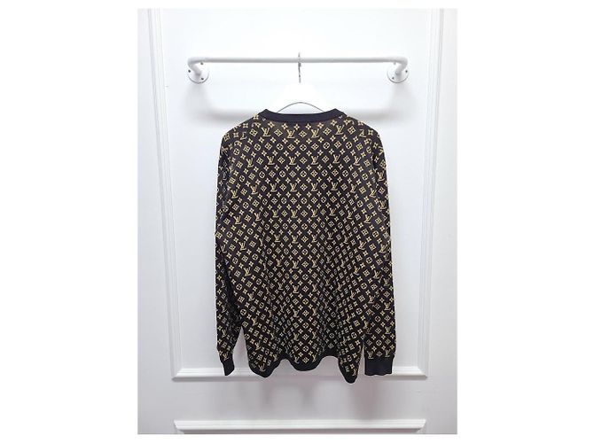 Louis Vuitton Pull en maille jacquard monogramme marron - vue 5