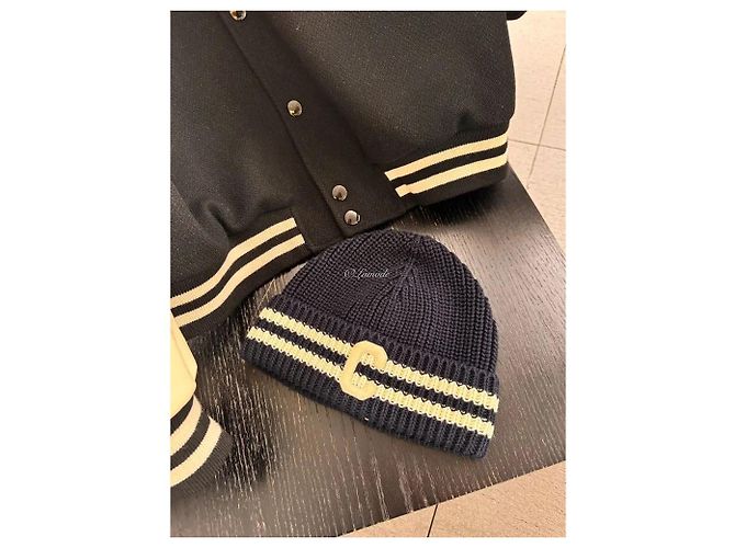 Céline Initial Beanie Baumwolle Navy Ecru Mehrfarben - Ansicht 2