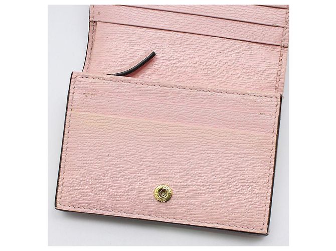 Gucci Portafoglio in pelle rosa con stampa animalier - vista 10