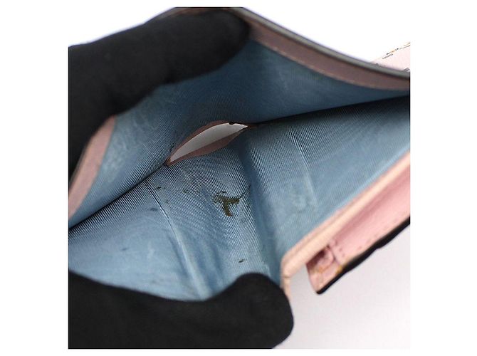 Gucci Portafoglio in pelle rosa con stampa animalier - vista 11