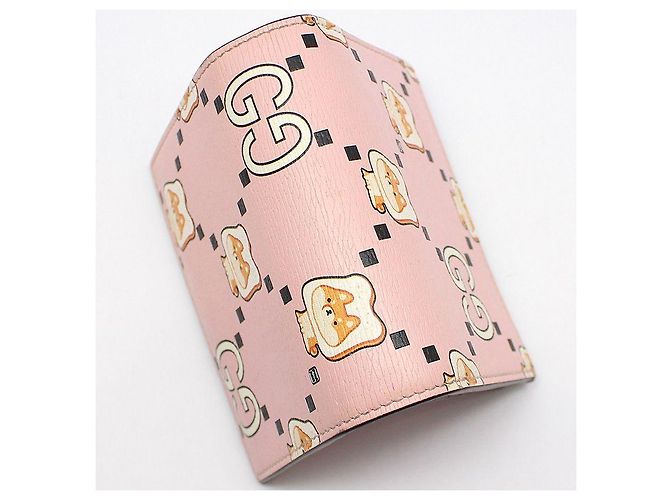 Gucci Portafoglio in pelle rosa con stampa animalier - vista 5