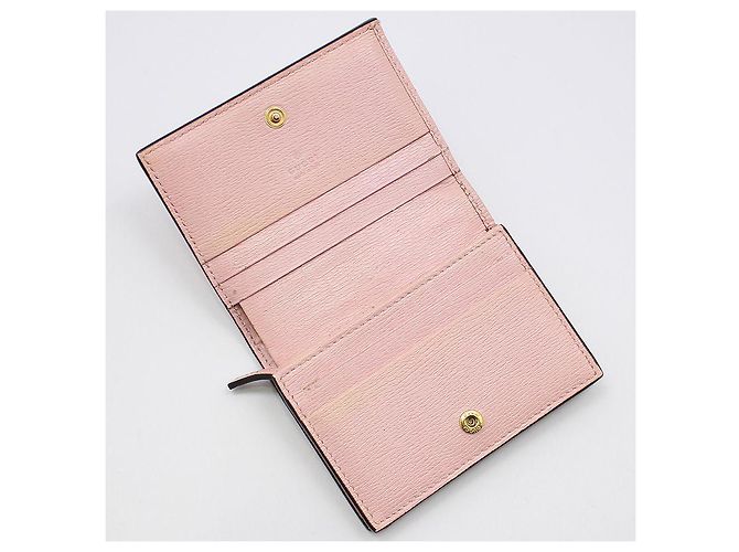 Gucci Portafoglio in pelle rosa con stampa animalier - vista 8