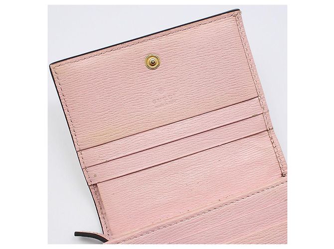 Gucci Portafoglio in pelle rosa con stampa animalier - vista 9
