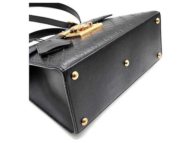 Gucci Borsa Tote e Borsa a Spalla Padlock Simarlane Nero - vista 7
