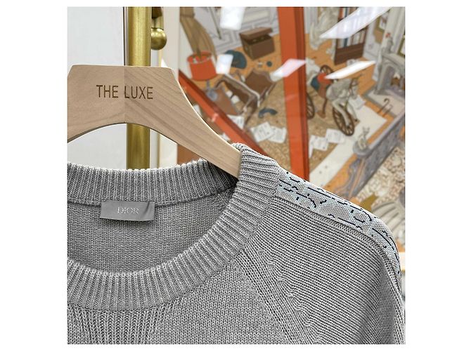 Dior Oblique Insert Knit Gray Brown - view 3