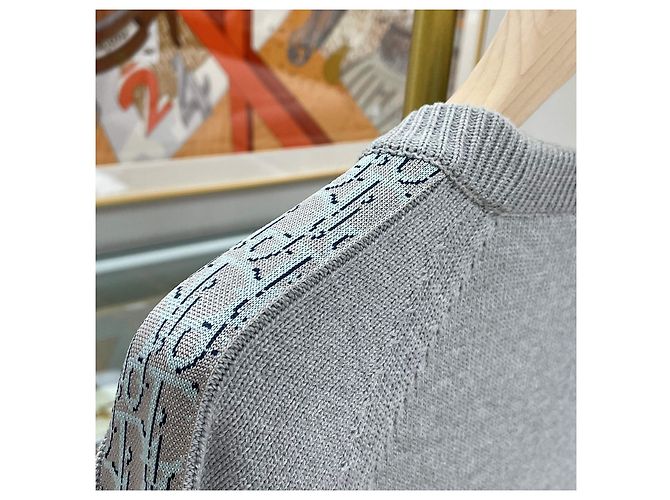 Dior Oblique Insert Knit Gray Brown - view 8