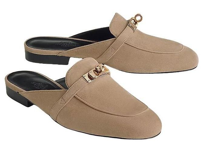 Hermès Mule Oz Kelly Beige Marrone - vista 2