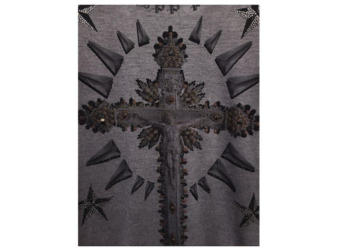 Philipp Plein Kurzärmeliges T-Shirt mit Kreuzperlen-Print in Charcoal Braun - Ansicht 2