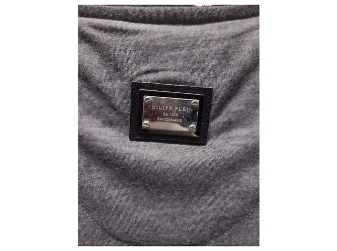 Philipp Plein Kurzärmeliges T-Shirt mit Kreuzperlen-Print in Charcoal Braun - Ansicht 5