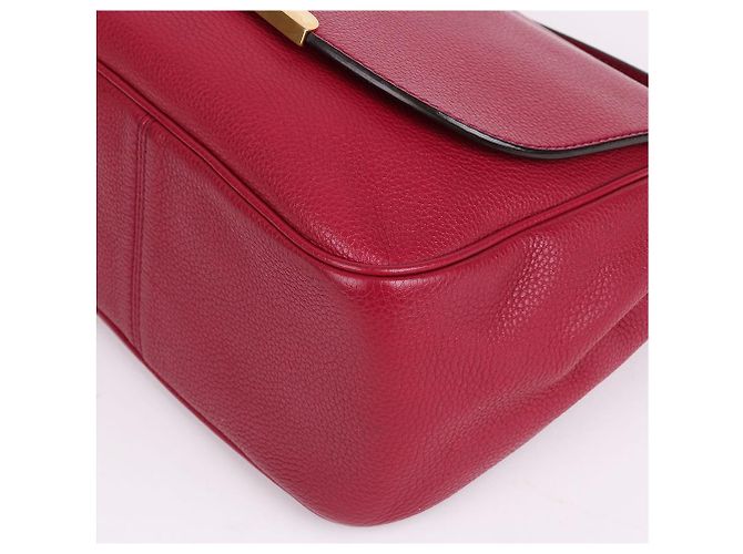 Fendi Borsa a tracolla quadrata con logo dorato bordeaux Rosso - vista 10