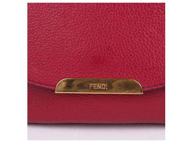 Fendi Borsa a tracolla quadrata con logo dorato bordeaux Rosso - vista 3