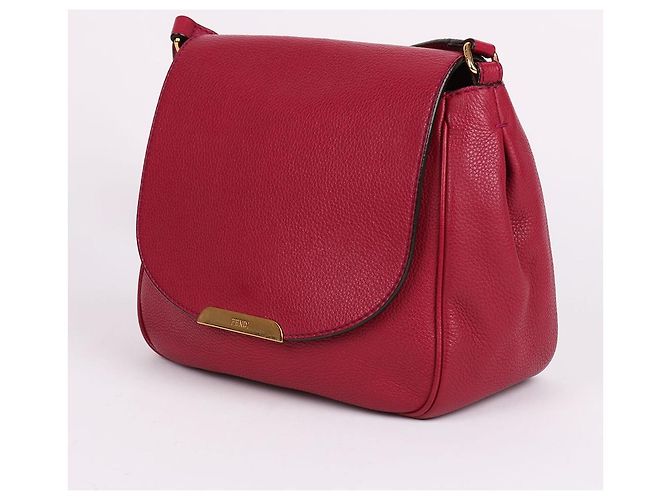Fendi Borsa a tracolla quadrata con logo dorato bordeaux Rosso - vista 4