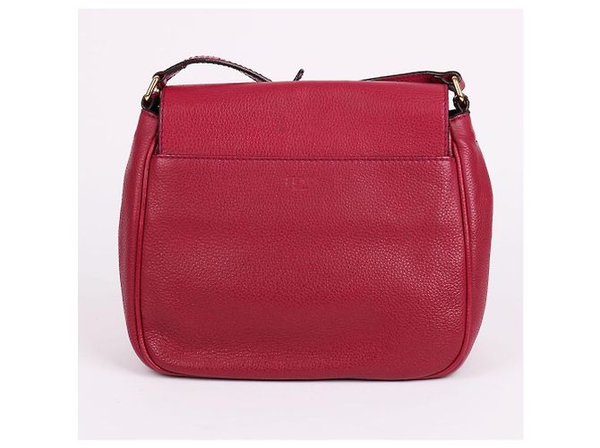 Fendi Borsa a tracolla quadrata con logo dorato bordeaux Rosso - vista 6