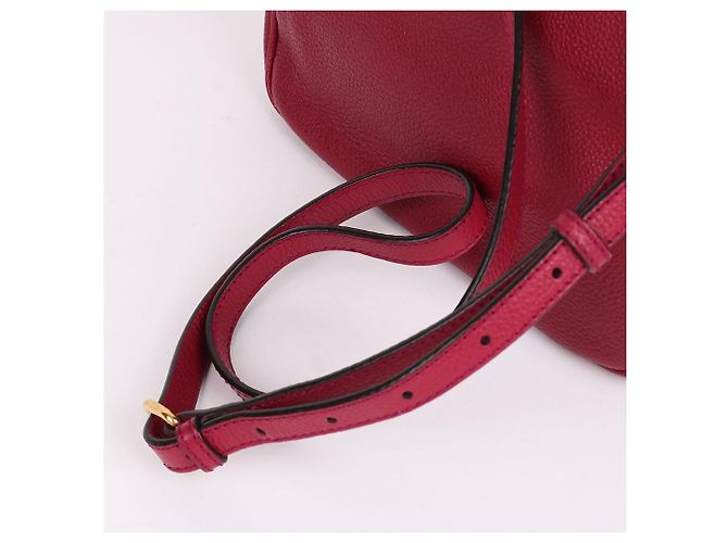Fendi Borsa a tracolla quadrata con logo dorato bordeaux Rosso - vista 7