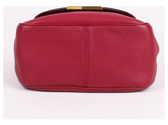 Fendi Borsa a tracolla quadrata con logo dorato bordeaux Rosso - vista 8