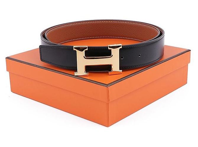 Hermès Reversible Leather Strap Belt with Buckle Black - view 10