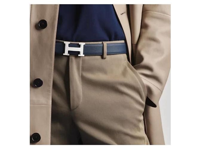 Hermès Reversible Leather Strap Belt with Buckle Black - view 13