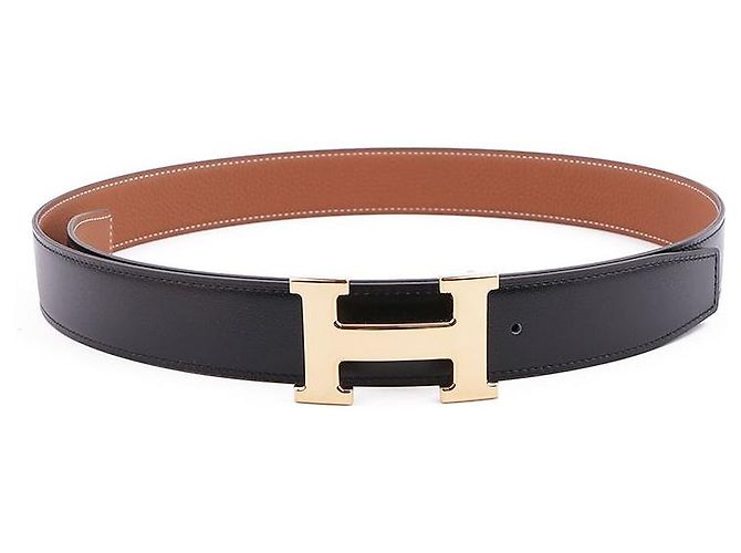 Hermès Reversible Leather Strap Belt with Buckle Black - view 6