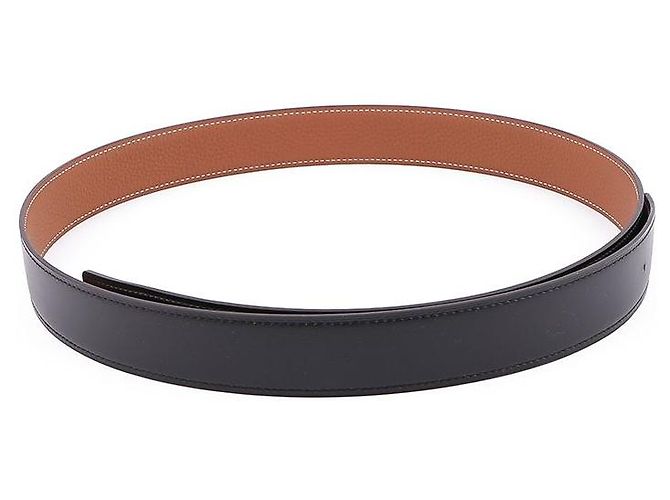 Hermès Reversible Leather Strap Belt with Buckle Black - view 7