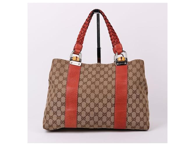 Bamboo Gucci Borsa Tote con manico in bambù media Arancione - vista 2