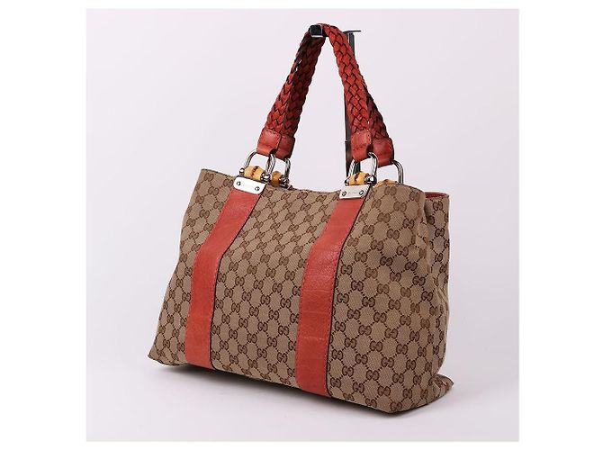 Bamboo Gucci Borsa Tote con manico in bambù media Arancione - vista 4