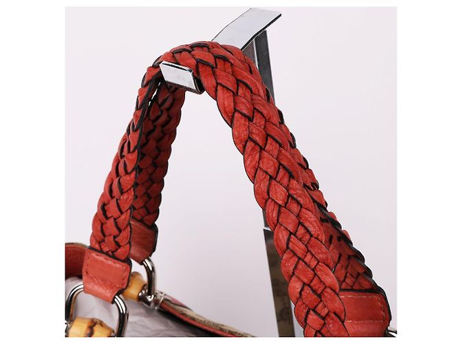 Bamboo Gucci Borsa Tote con manico in bambù media Arancione - vista 6