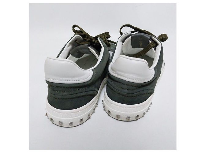 Valentino Baskets Flycrew Rockstud en daim Taille Argenté - vue 5