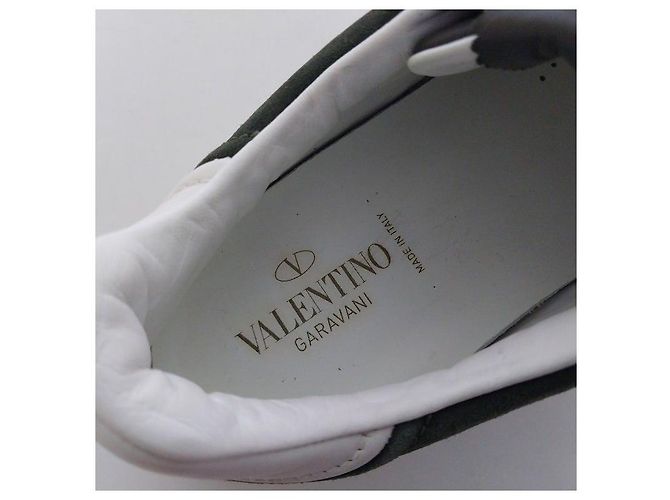 Valentino Baskets Flycrew Rockstud en daim Taille Argenté - vue 6