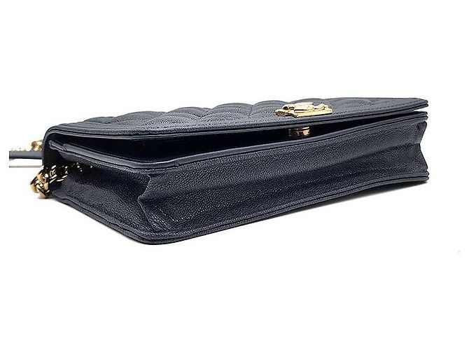 Boy Chanel Mini borsa a tracolla WOC in Caviar Blu - vista 7