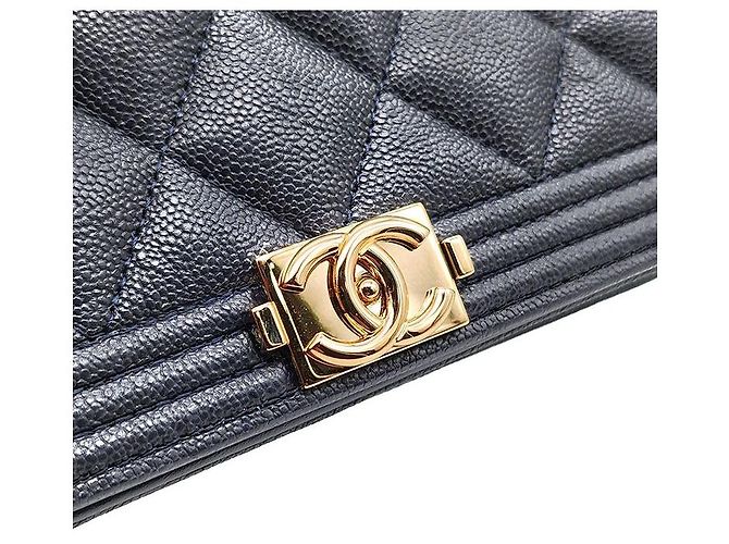 Boy Chanel Mini borsa a tracolla WOC in Caviar Blu - vista 8