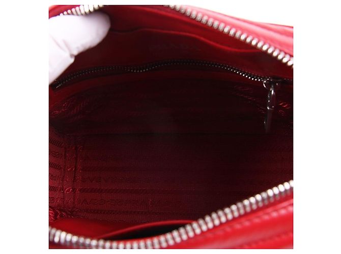 Prada Borsa a Spalla Diagram Red Silver Chain Rosso - vista 10
