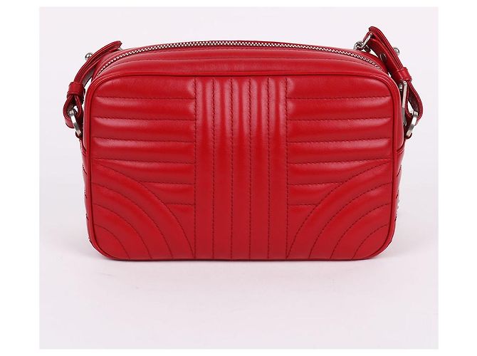Prada Borsa a Spalla Diagram Red Silver Chain Rosso - vista 4