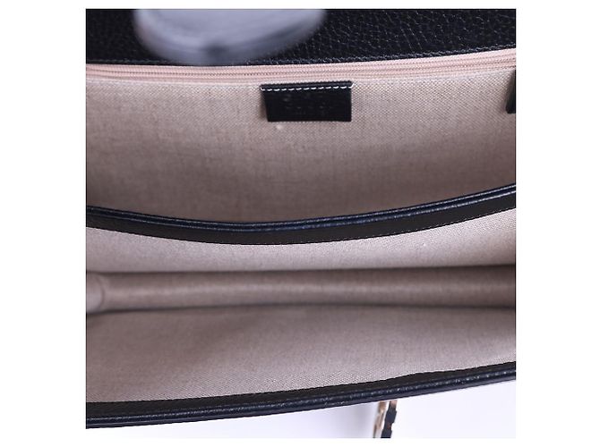 Gucci Interlocking Black Medium Chain Bag Schwarz - Ansicht 11