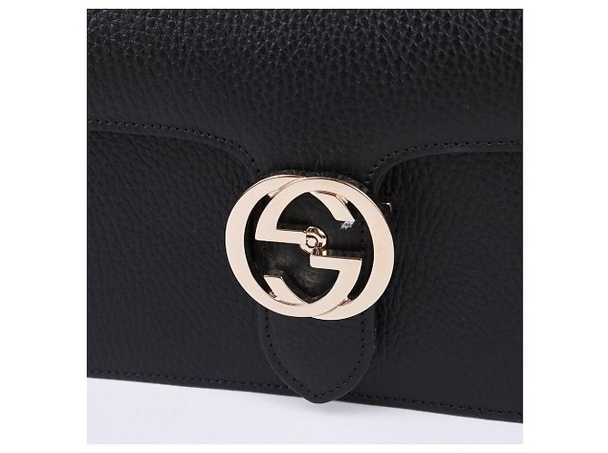 Gucci Interlocking Black Medium Chain Bag Schwarz - Ansicht 2