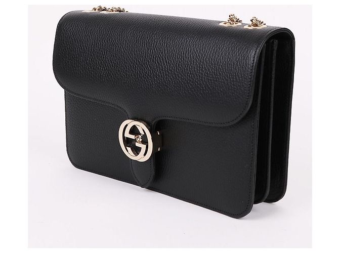 Gucci Interlocking Black Medium Chain Bag Schwarz - Ansicht 3