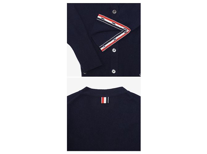 Thom Browne Gestreifter Cashmere-Cardigan Schwarz - Ansicht 10