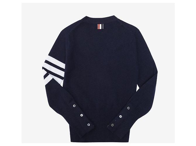 Thom Browne Gestreifter Cashmere-Cardigan Schwarz - Ansicht 6