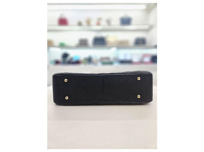 Chanel Borsa a tracolla shopper Timeless in pelle di agnello nera e oro Nero - vista 15