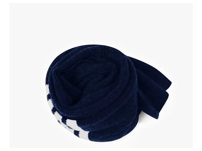 Thom Browne Sciarpa in cashmere a righe a coste Nero - vista 8