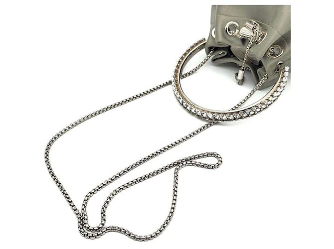 Jimmy Choo Mini borsa a secchiello Bongbong Marrone - vista 5
