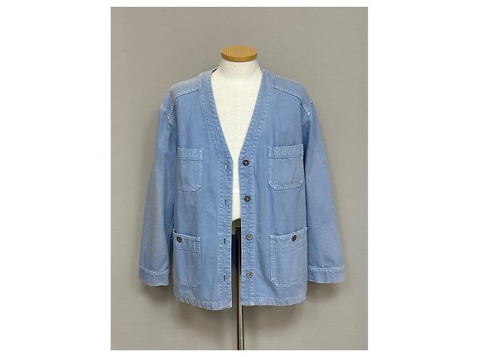 Miu Miu Chaqueta vaquera con logo de algodón Azul - vista 2