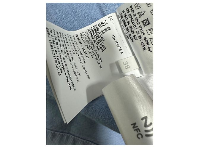 Miu Miu Chaqueta vaquera con logo de algodón Azul - vista 5