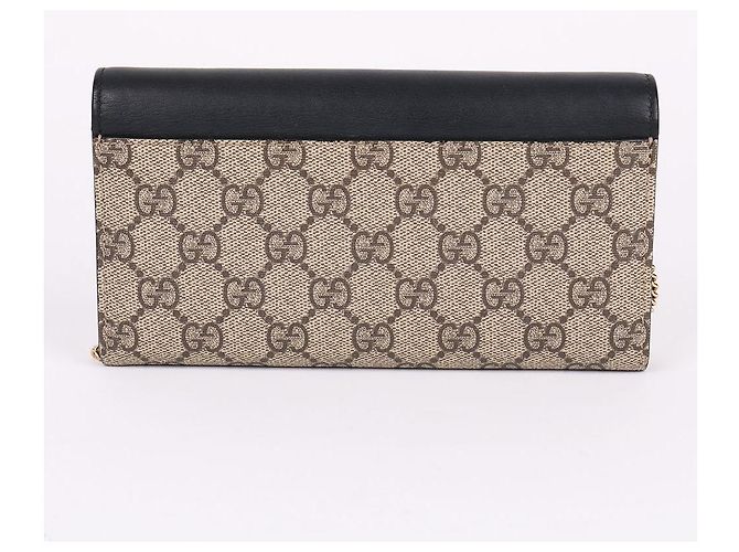 Padlock Gucci Catena per borsa portafoglio lunga con lucchetto GG dorato Nero - vista 5