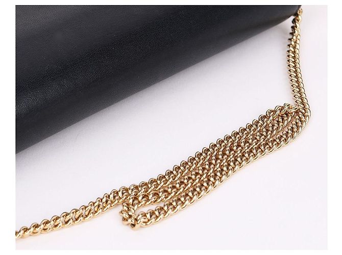 Padlock Gucci Catena per borsa portafoglio lunga con lucchetto GG dorato Nero - vista 6