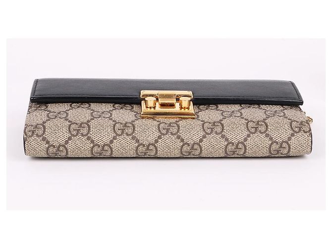 Padlock Gucci Catena per borsa portafoglio lunga con lucchetto GG dorato Nero - vista 7