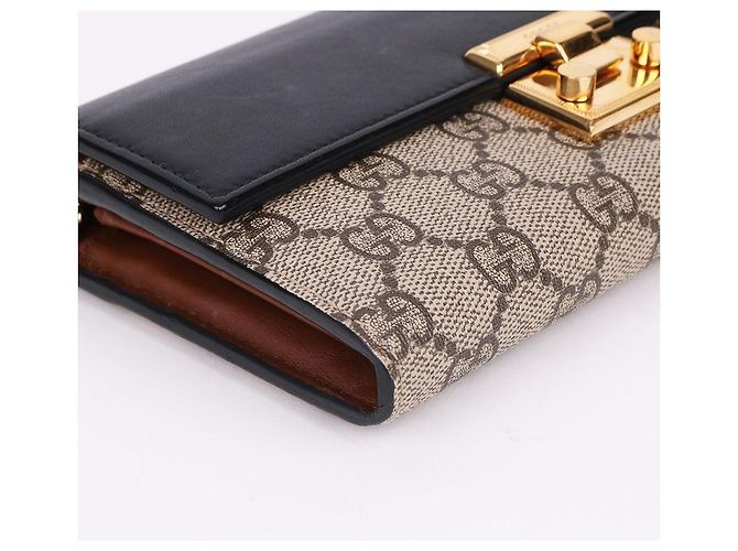 Padlock Gucci Catena per borsa portafoglio lunga con lucchetto GG dorato Nero - vista 9