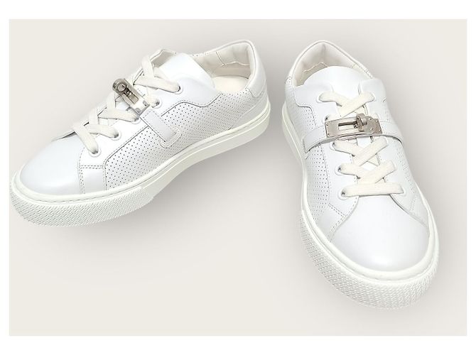 Hermès White Silver Day Kelly Sneaker Weiß - Ansicht 3